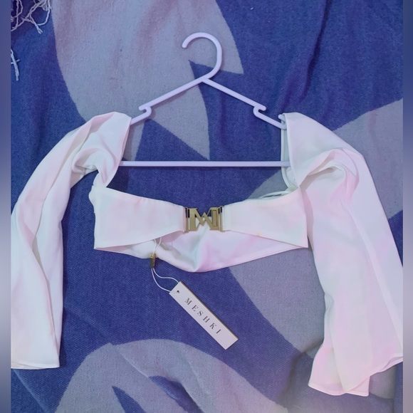 Meshki Tops - Meshki satin sleeve crop